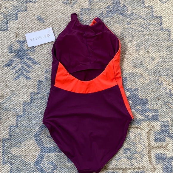 NWOT Athleta Asym Colorblock One Piece Sz S - Picture 4 of 6